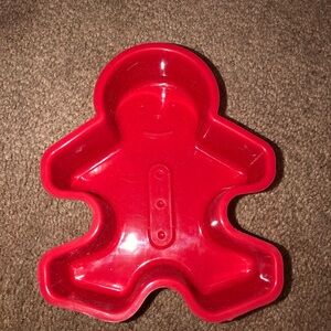 Red Gingerbread-Shaped silicone baking pan